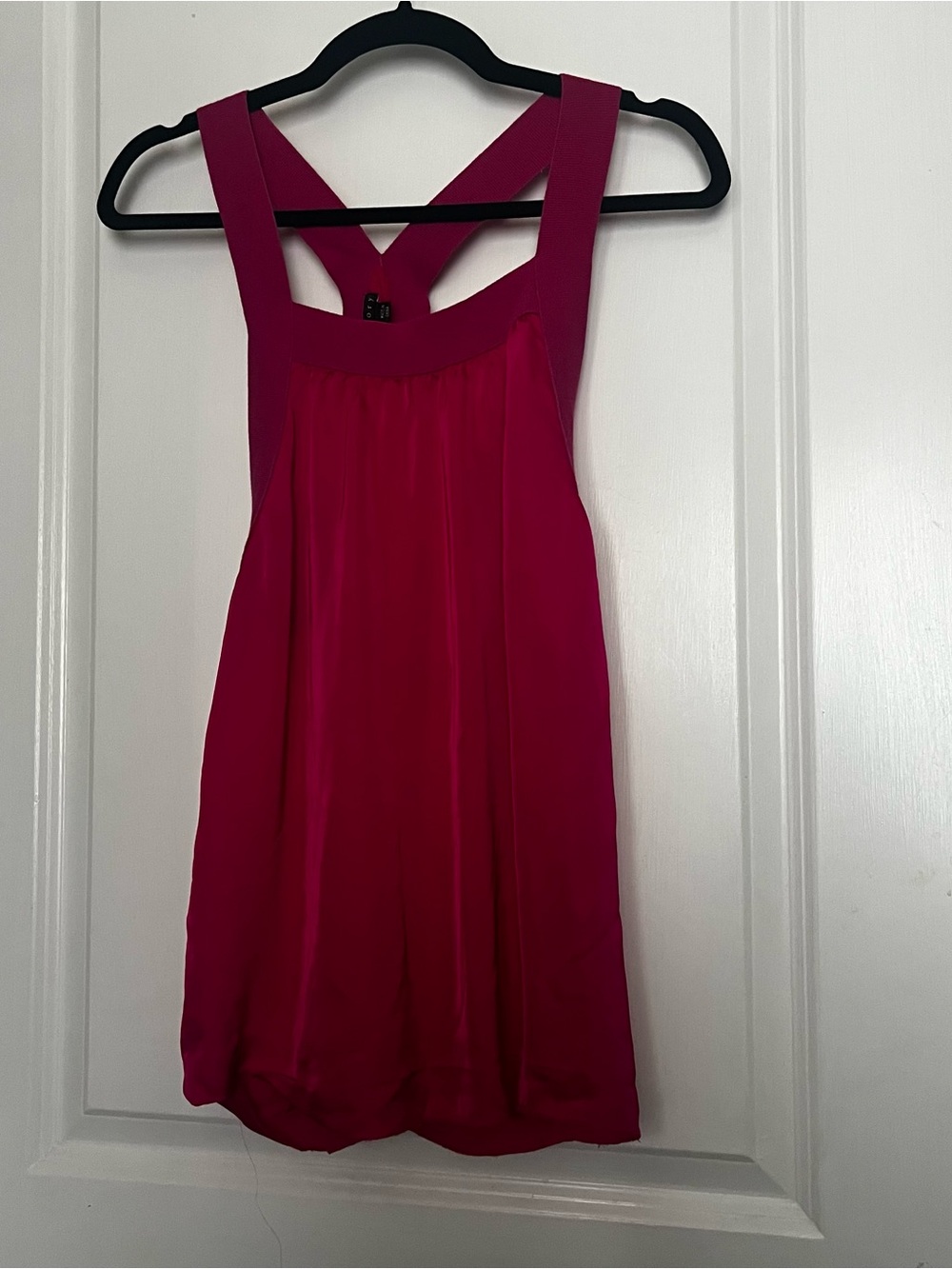 Theory Magenta Cross-Back Mini Dress